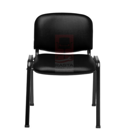 Silla de escritorio SAPT fija tapizada en ecocuero color negro