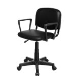 Silla de oficina ISO tapizada en ecocuero color negro