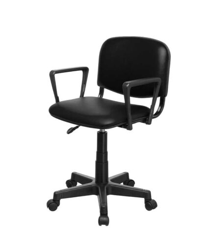 Silla de oficina ISO tapizada en ecocuero color negro