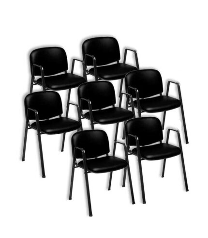 Pack 30 sillas de oficina fija SAPT brazo alto color negro