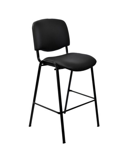 Silla cajera fija tapizada en ecocuero/tela