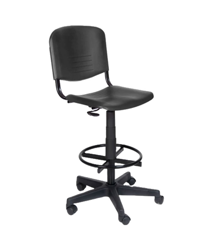 silla-cajera-iso-de-plastico-liso-con-apoyapies Silla cajera fija ISO plástico - Imagen 1