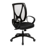 Silla de oficina Alma tapizada en ecocuero color negro