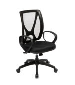 Silla de oficina Alma tapizada en ecocuero color negro