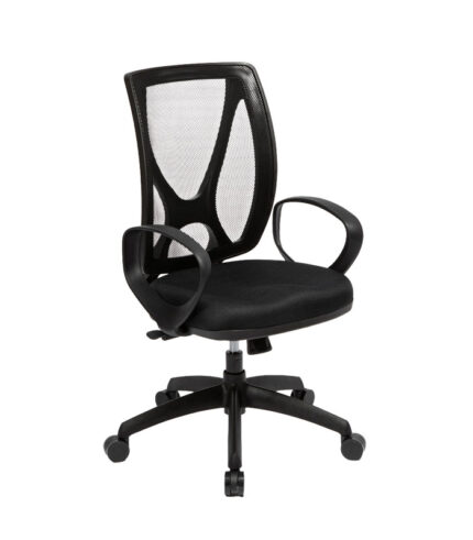 Silla de oficina Alma tapizada en ecocuero color negro