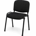 Silla apilable fija tapizada en tela marathon color negro