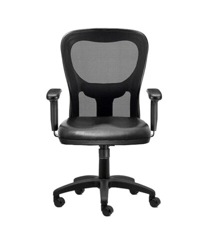 Silla de oficina Citiz tapizada en ecocuero color negro