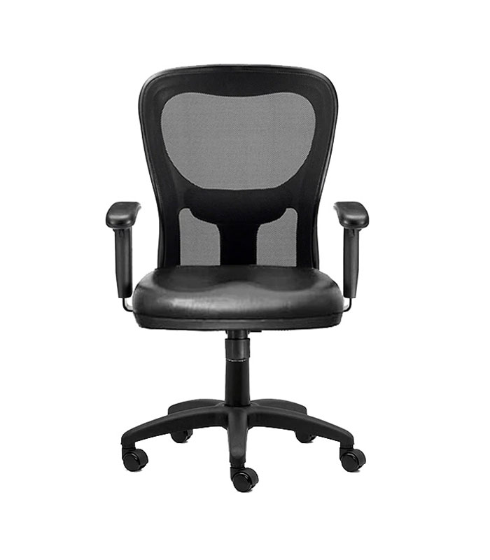 silla-de-oficina-citiz-tapizada-color-negro Silla de oficina Citiz tapizada en ecocuero color negro - Imagen 1