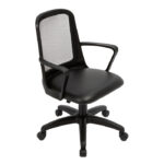 Silla de oficina fresa tapizada en ecocuero color negro