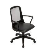 Silla de oficina fresa tapizada en ecocuero color negro