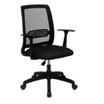Silla de oficina Mint tapizada en ecocuero color negro