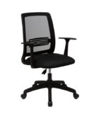 Silla de oficina Mint tapizada en ecocuero color negro