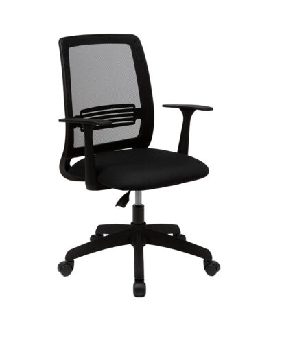 Silla de oficina Mint tapizada en ecocuero color negro