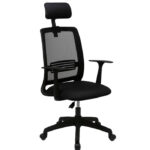Silla de oficina Mint con apoyacabeza color negro