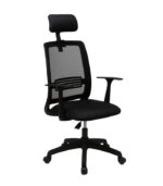 Silla de oficina Mint con apoyacabeza color negro