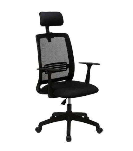 Silla de oficina Mint con apoyacabeza color negro